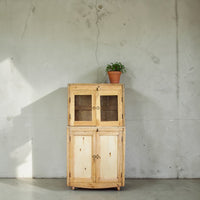 Vintage Rustic Bleached Wood Cupboard Cabinet