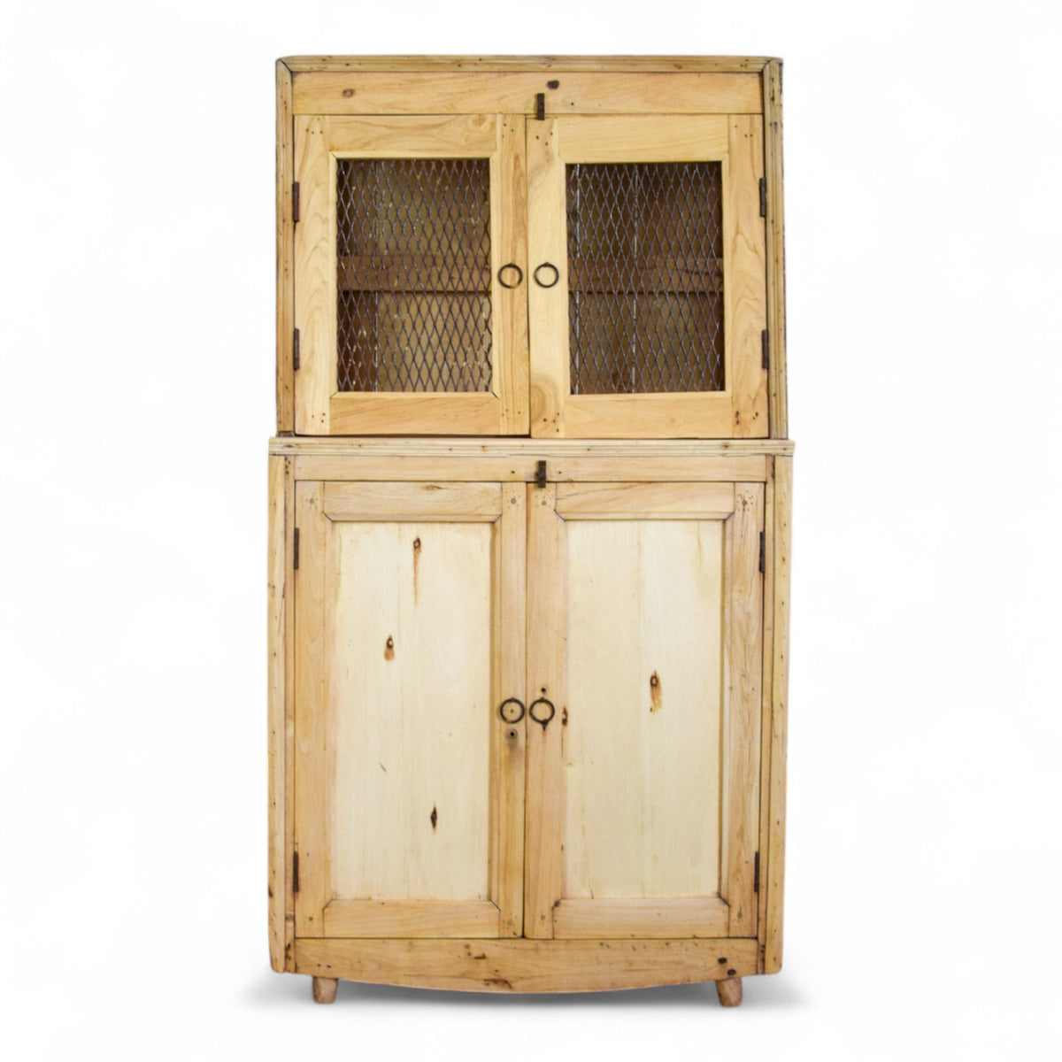 Vintage Rustic Bleached Wood Cupboard Cabinet