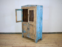 Vintage Worn Painted Rustic Cupboard Cabinet