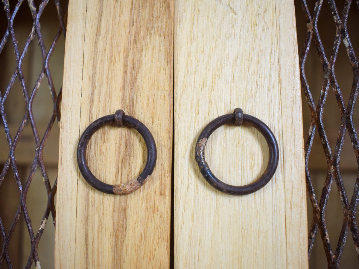 Vintage Rustic Bleached Wood Cupboard Cabinet