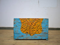Hand Painted Vintage Chest Trunk Box Tiger