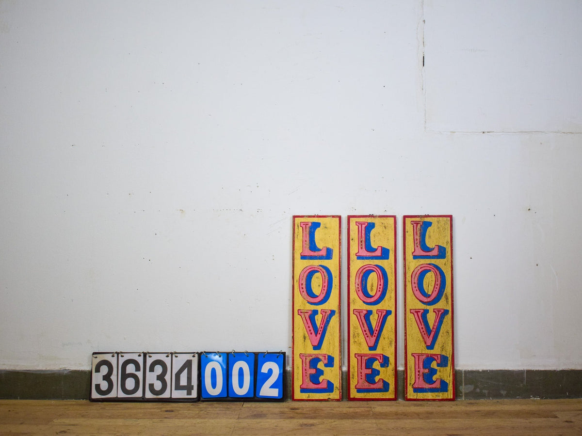 Hand Painted Vintage Design Wooden 'LOVE' Sign - SMALL 60 cm