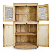 Vintage Rustic Bleached Wood Cupboard Cabinet