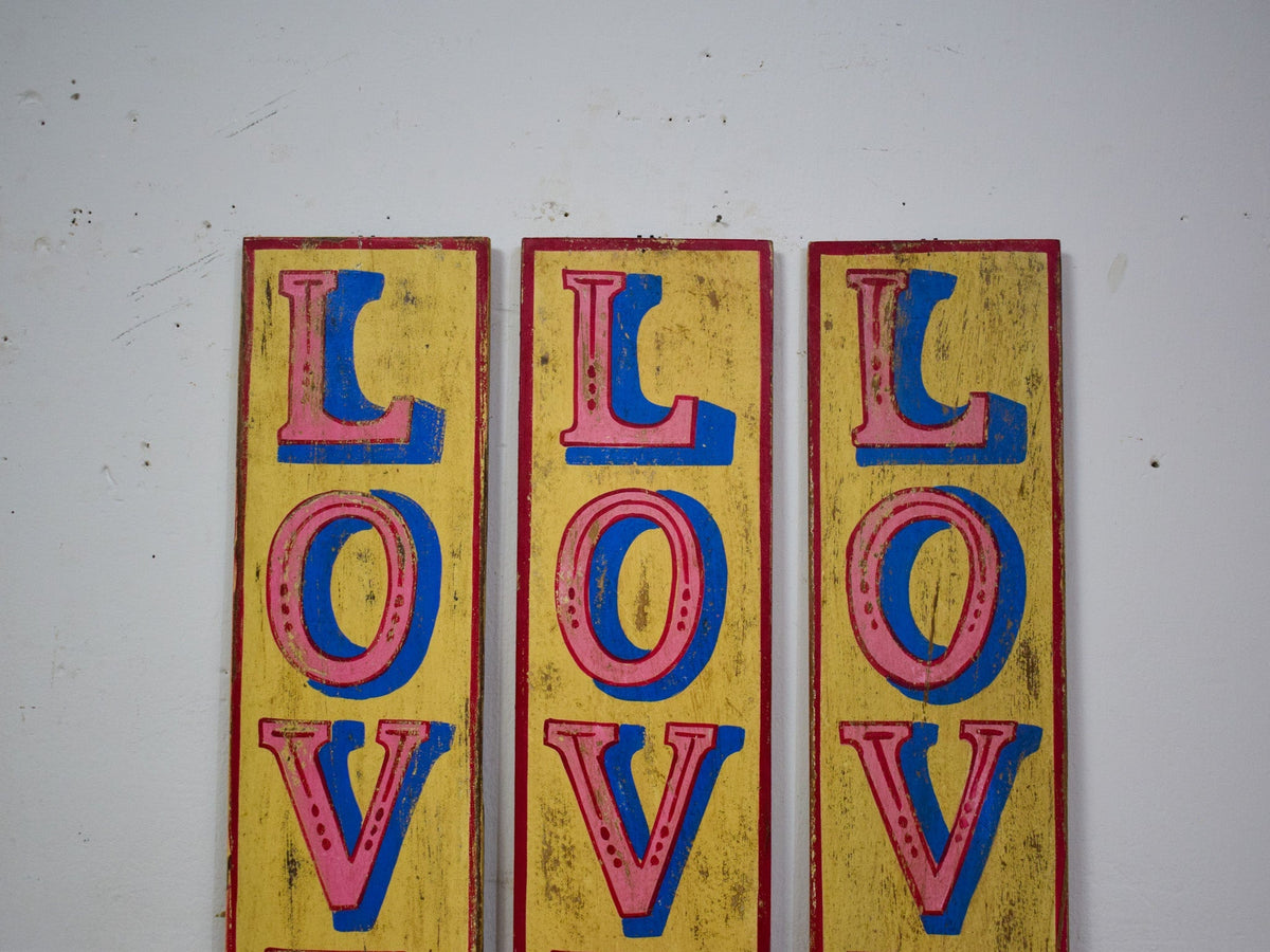 Hand Painted Vintage Design Wooden 'LOVE' Sign - SMALL 60 cm