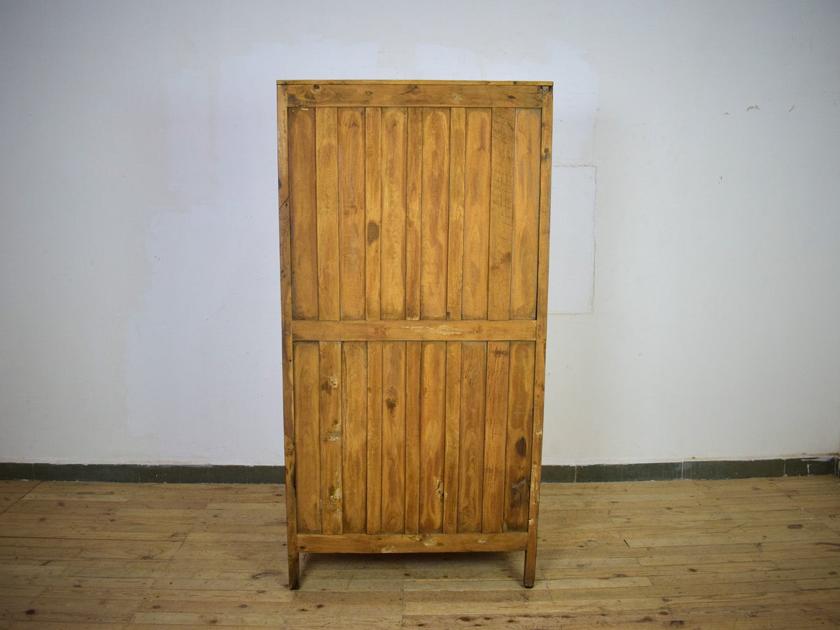 Vintage Large Wooden Rustic Cupboard Cabinet With Fitted Interior