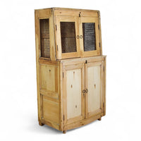 Vintage Rustic Bleached Wood Cupboard Cabinet