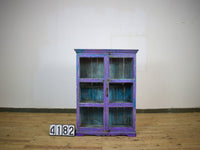 Vintage Worn Painted Rustic Cupboard Cabinet