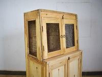 Vintage Rustic Bleached Wood Cupboard Cabinet