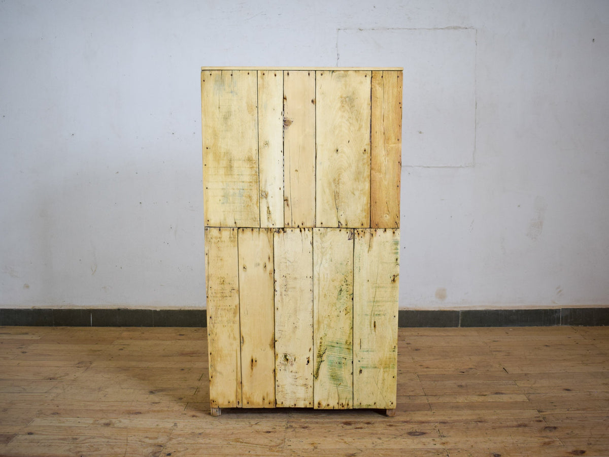 Vintage Rustic Bleached Wood Cupboard Cabinet
