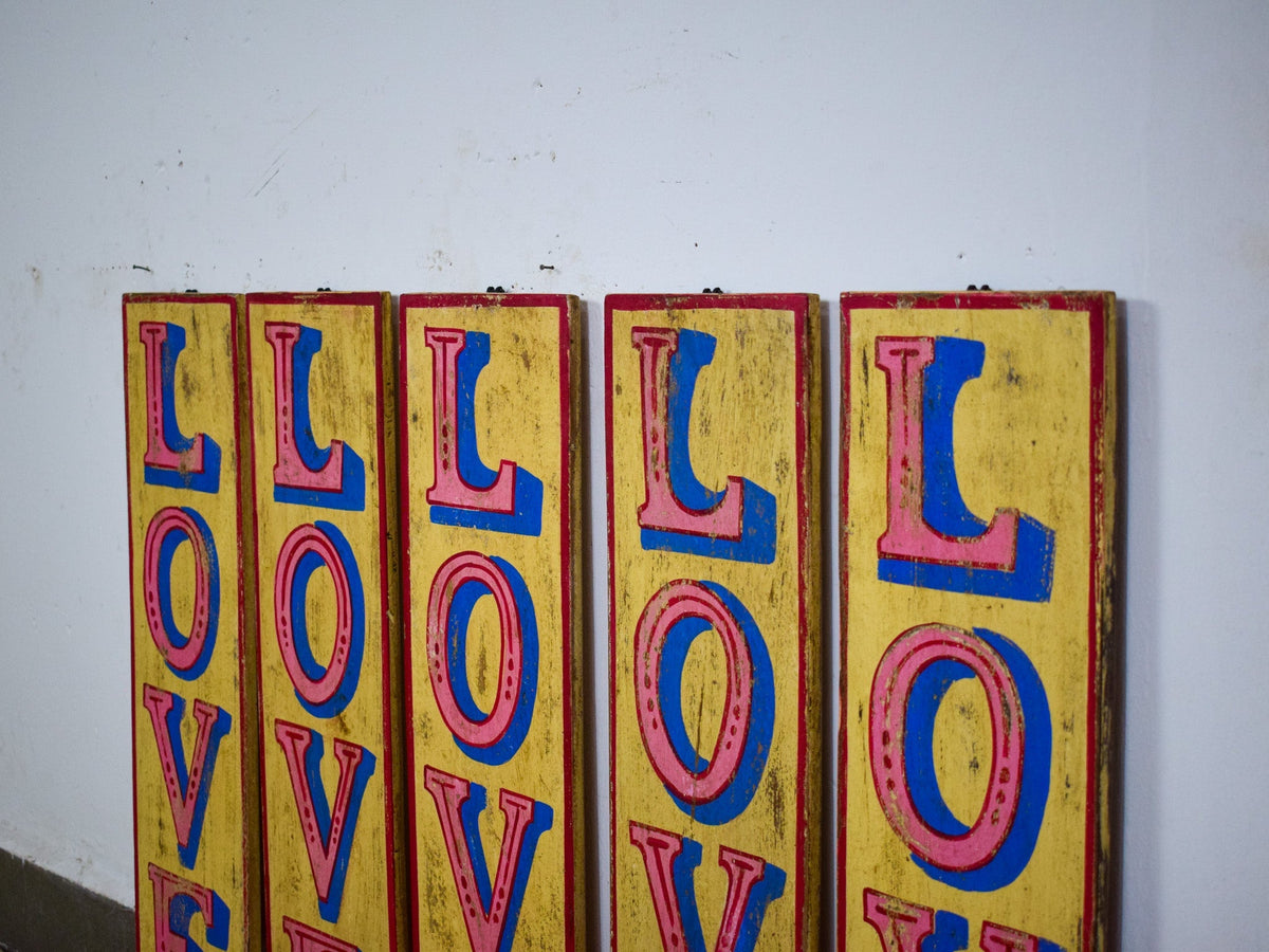Hand Painted Vintage Design Wooden 'LOVE' Sign - SMALL 60 cm