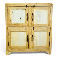 Vintage Rustic Bleached Wood Cupboard Cabinet Storage