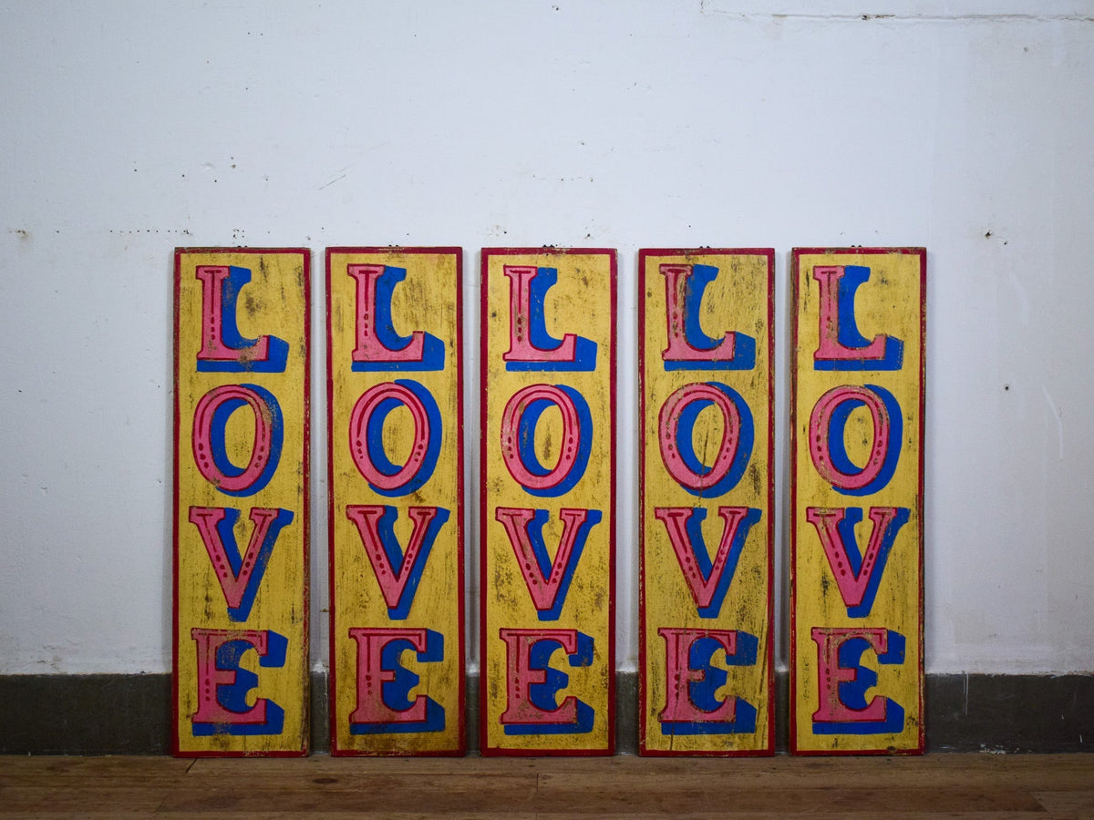 Hand Painted Vintage Design Wooden 'LOVE' Sign - SMALL 60 cm