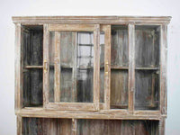 Large Vintage Antique Solid Wood Shop Display Cabinet Kitchen Dresser Cupboard
