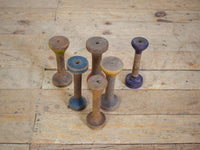 Set of 10 Mixed Vintage Wooden Bobbins Bobbin Reels
