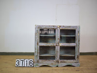 Vintage Worn Painted Rustic Cupboard Cabinet