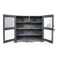 Vintage Worn Painted Rustic Cupboard Cabinet