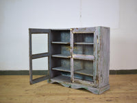 Vintage Worn Painted Rustic Cupboard Cabinet