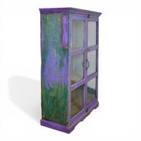 Vintage Worn Painted Rustic Cupboard Cabinet