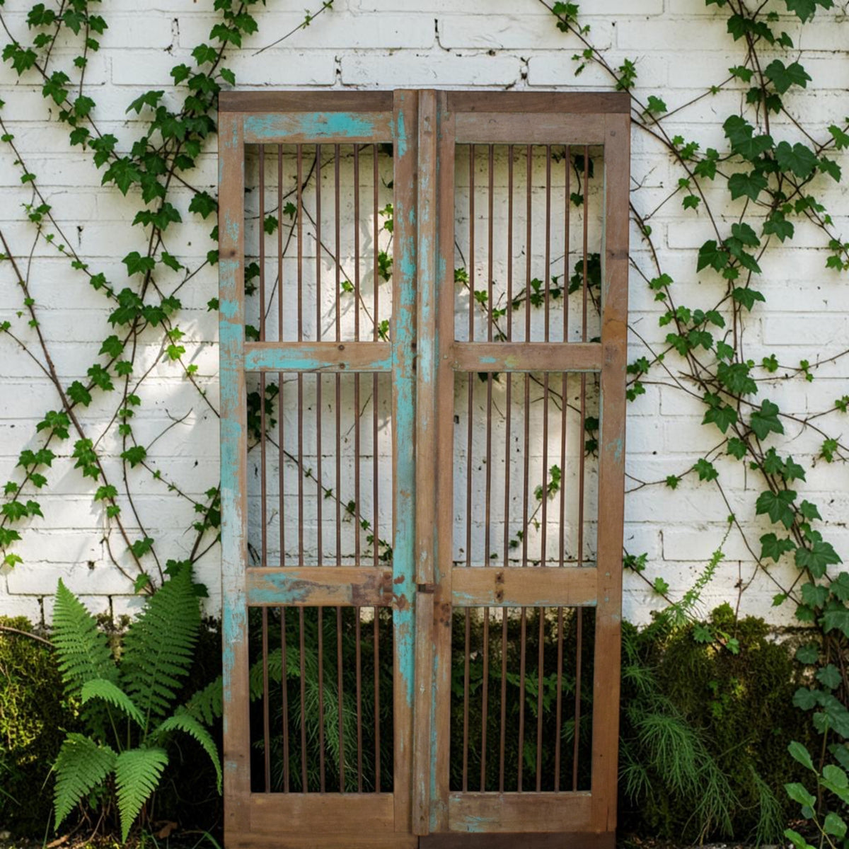 Pair of Antique Vintage Indian Doors Shutters