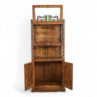 Vintage Indian Cupboard Cabinet With Reverse Glass Paintings