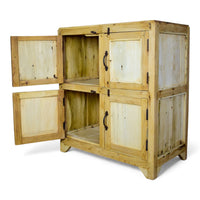 Vintage Rustic Bleached Wood Cupboard Cabinet Storage
