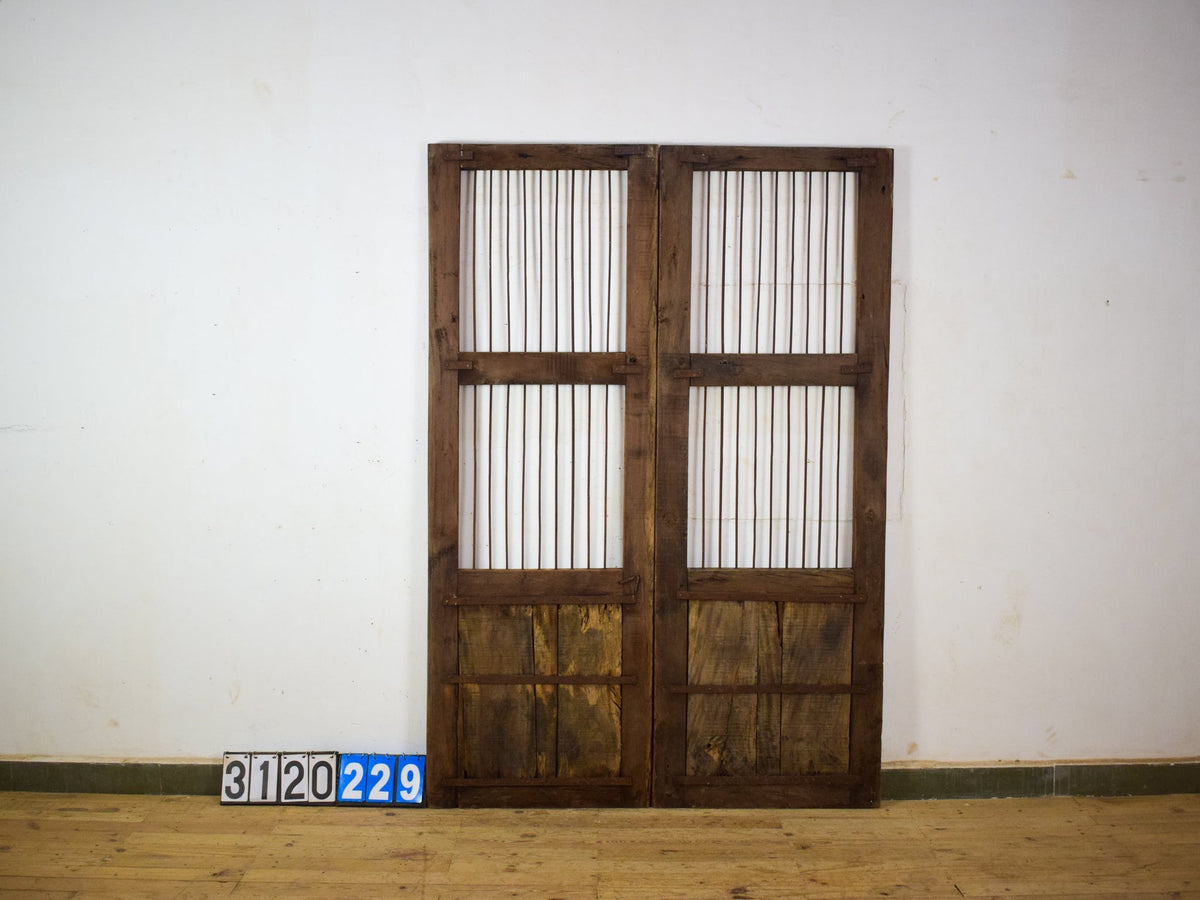 Pair of Antique Vintage Indian Doors Shutters
