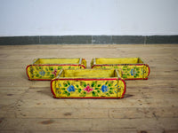 Vintage Indian Hand Painted Wooden Brick Mould Box