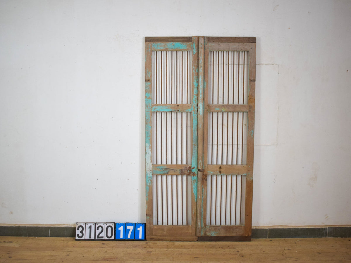 Pair of Antique Vintage Indian Doors Shutters