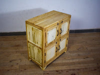 Vintage Rustic Bleached Wood Cupboard Cabinet Storage