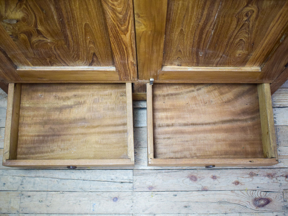 Vintage Rustic Indian Cupboard Cabinet With Glass Painting and Mirror