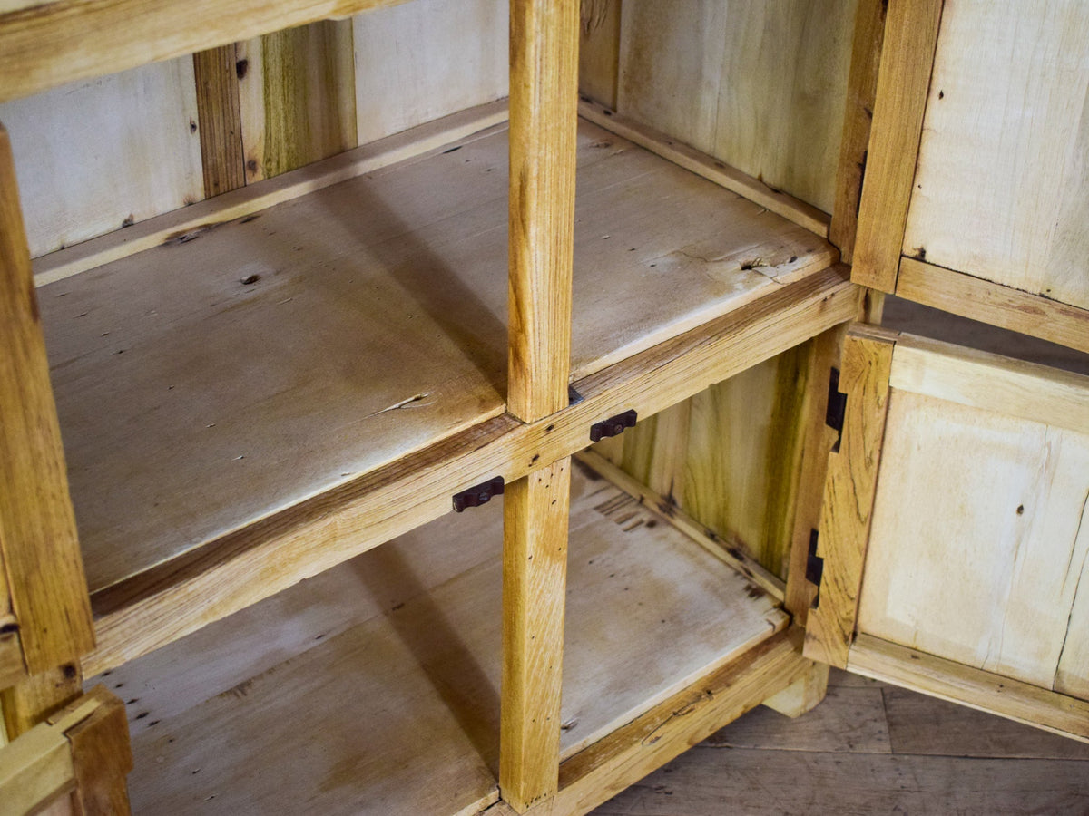 Vintage Rustic Bleached Wood Cupboard Cabinet Storage