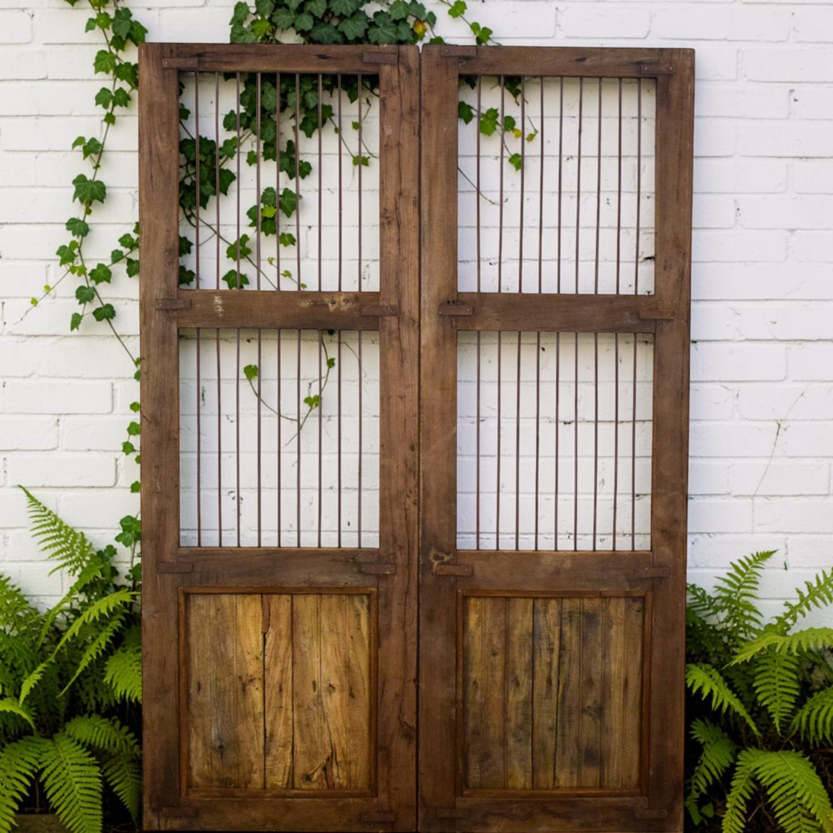 Pair of Antique Vintage Indian Doors Shutters