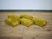 Vintage Indian Hand Painted Wooden Brick Mould Box
