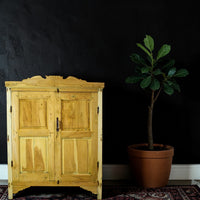 Vintage Rustic Bleached Wood Cupboard Cabinet Storage