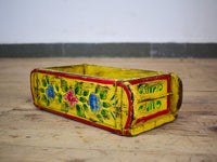 Vintage Indian Hand Painted Wooden Brick Mould Box