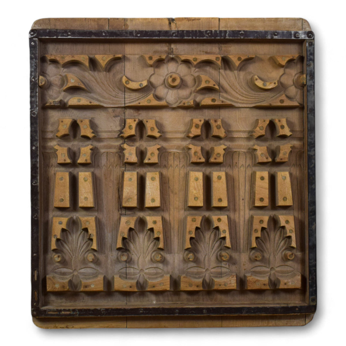Vintage Rustic Architectural Wooden Carved Mould Board Wall Art