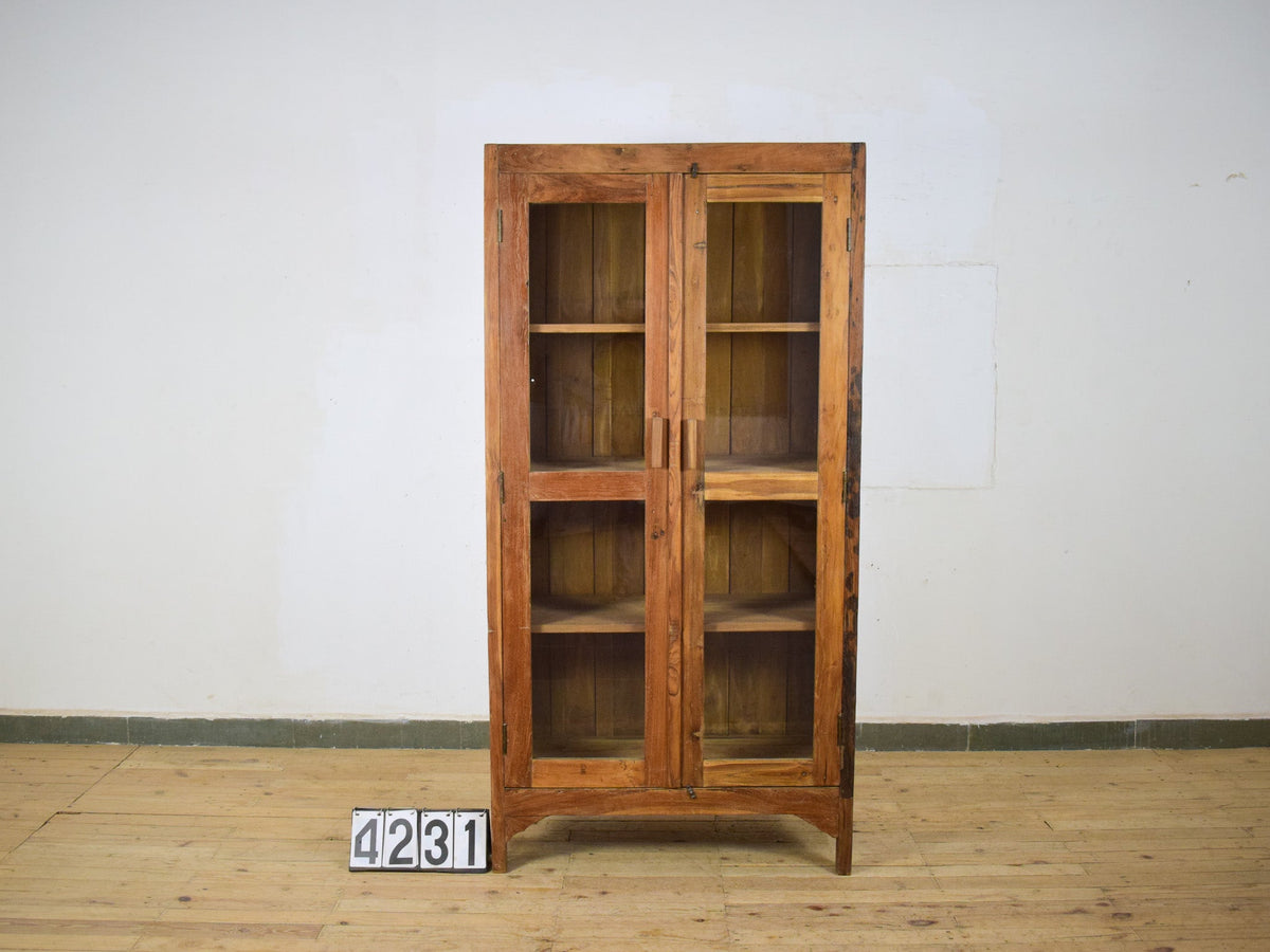 Vintage Rustic Wooden Housekeepers Cupboard Cabinet