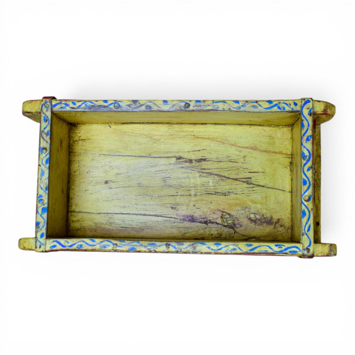 Vintage Indian Hand Painted Wooden Brick Mould Box