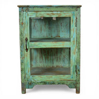 Vintage Worn Painted Rustic Cupboard Cabinet