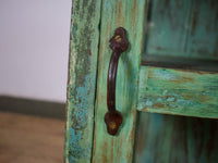 Vintage Worn Painted Rustic Cupboard Cabinet