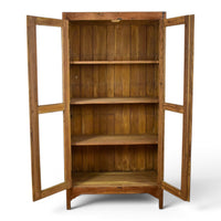 Vintage Rustic Wooden Housekeepers Cupboard Cabinet