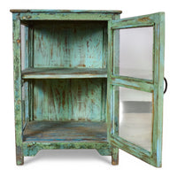 Vintage Worn Painted Rustic Cupboard Cabinet