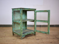 Vintage Worn Painted Rustic Cupboard Cabinet