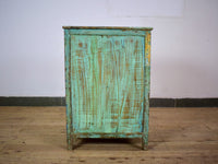 Vintage Worn Painted Rustic Cupboard Cabinet
