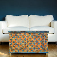 Hand Painted Vintage Chest Trunk Box Coffee Table