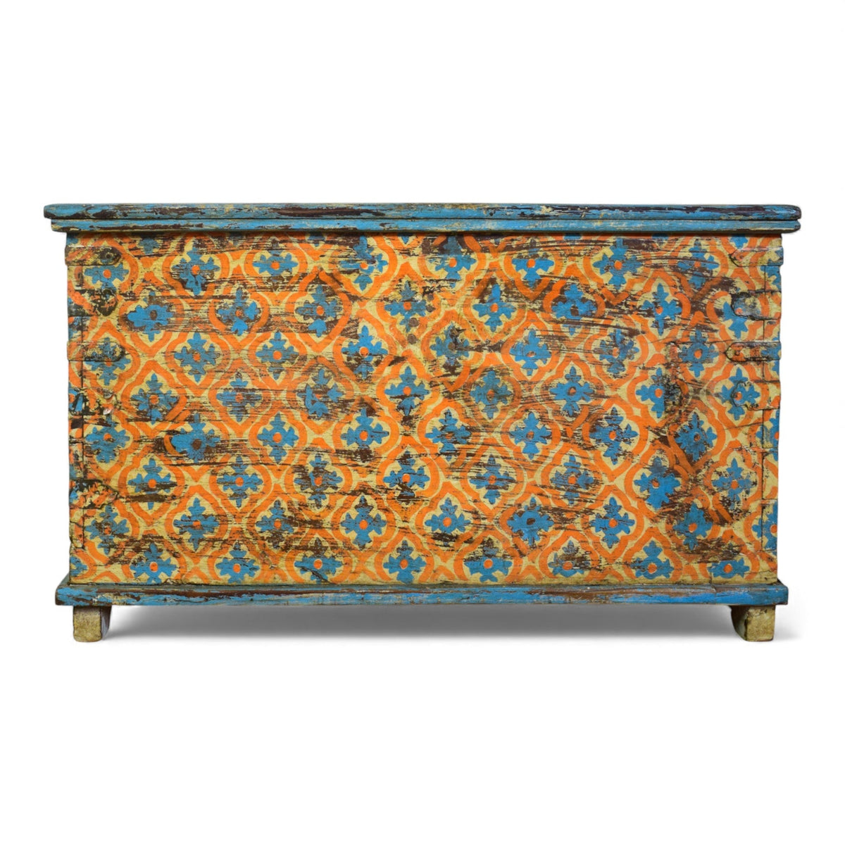 Hand Painted Vintage Chest Trunk Box Coffee Table
