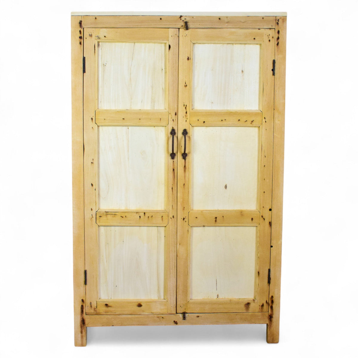 Vintage Rustic Bleached Wood Cupboard Cabinet Storage