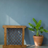 Vintage Wooden Iron Metal Indian Jali Window Frame