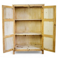 Vintage Rustic Bleached Wood Cupboard Cabinet Storage