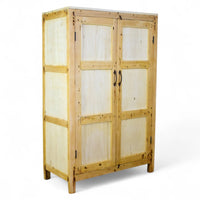 Vintage Rustic Bleached Wood Cupboard Cabinet Storage